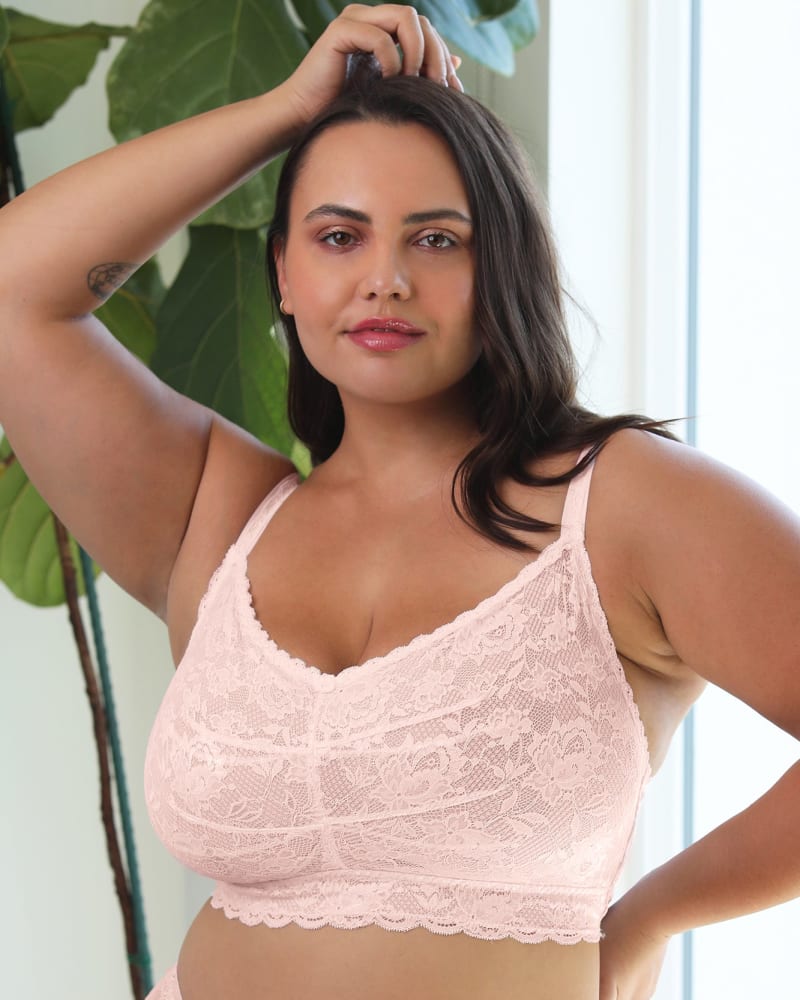 Front of a model wearing a size 1X Sweetie Lace Bralette in Fiore by Cosabella. | dia_product_style_image_id:273588